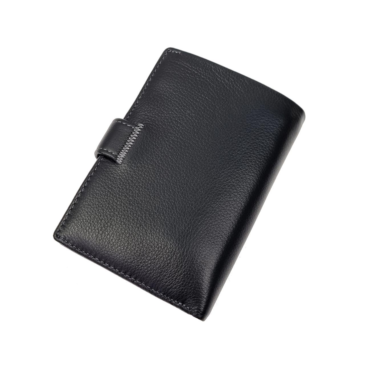 Портмоне для документів чоловічий Marco натуральна шкіра Чорний (22-302 black) - фото 3