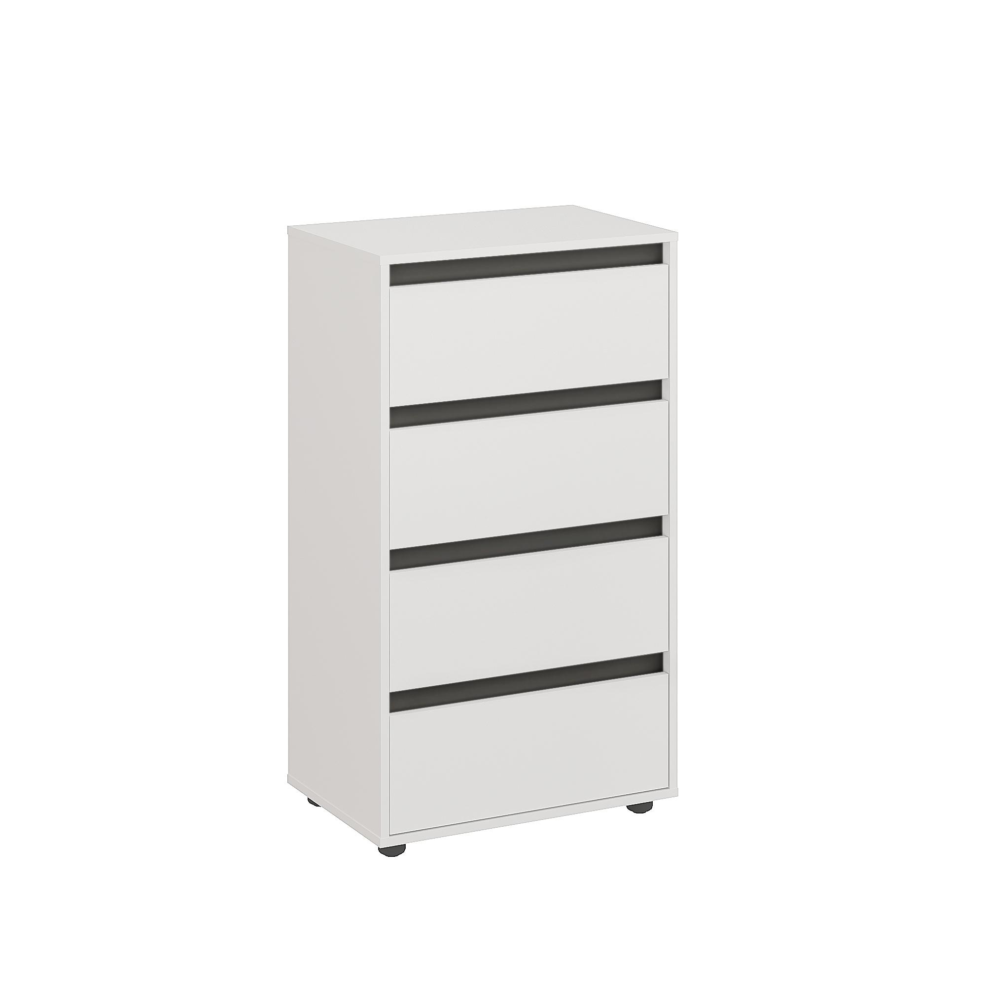 Комод KOMTO Linoa 4S с 4 выдвижными ящиками 1055х400х600 мм Белый (p-186-2206)