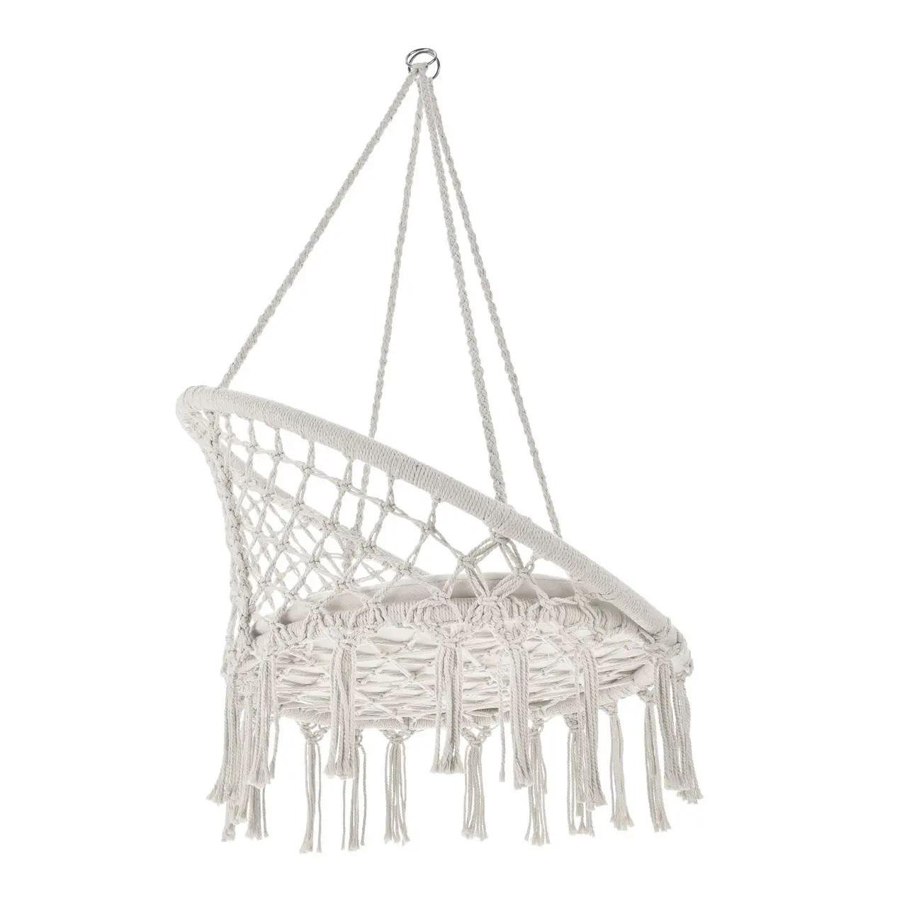 Кресло-гамак подвесное бразильское Bonro B-092-2 120 кг и подушка Бежевый - фото 4 Кресло-гамак подвесное бразильское Bonro B-092-2 120 кг и подушка Бежевый - фото 4