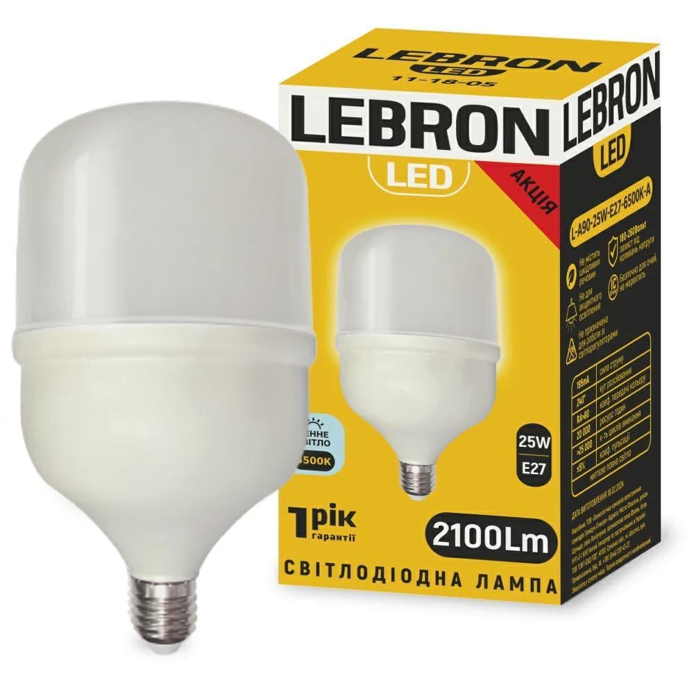 LED-лампа Lebron L-А90 25W Е27 6500K 2100 Lm (28688676)