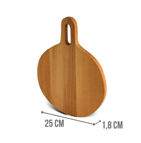 Доска деревянная круглая с ручкой для нарезки Brizoll RUTA 25 см - фото 2