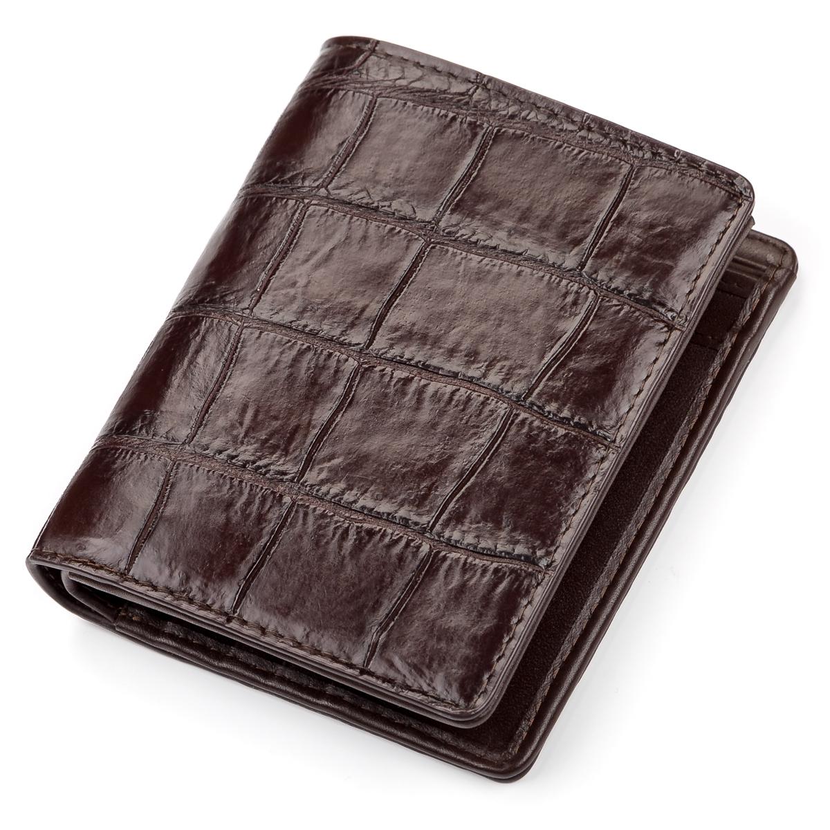 Портмоне Crocodile Leather 18051 из натуральной кожи крокодила Коричневый