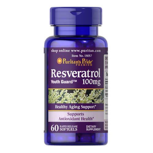 Ресвератрол Puritan's Pride Resveratrol 100 мг 60 жидких капс. (18057)