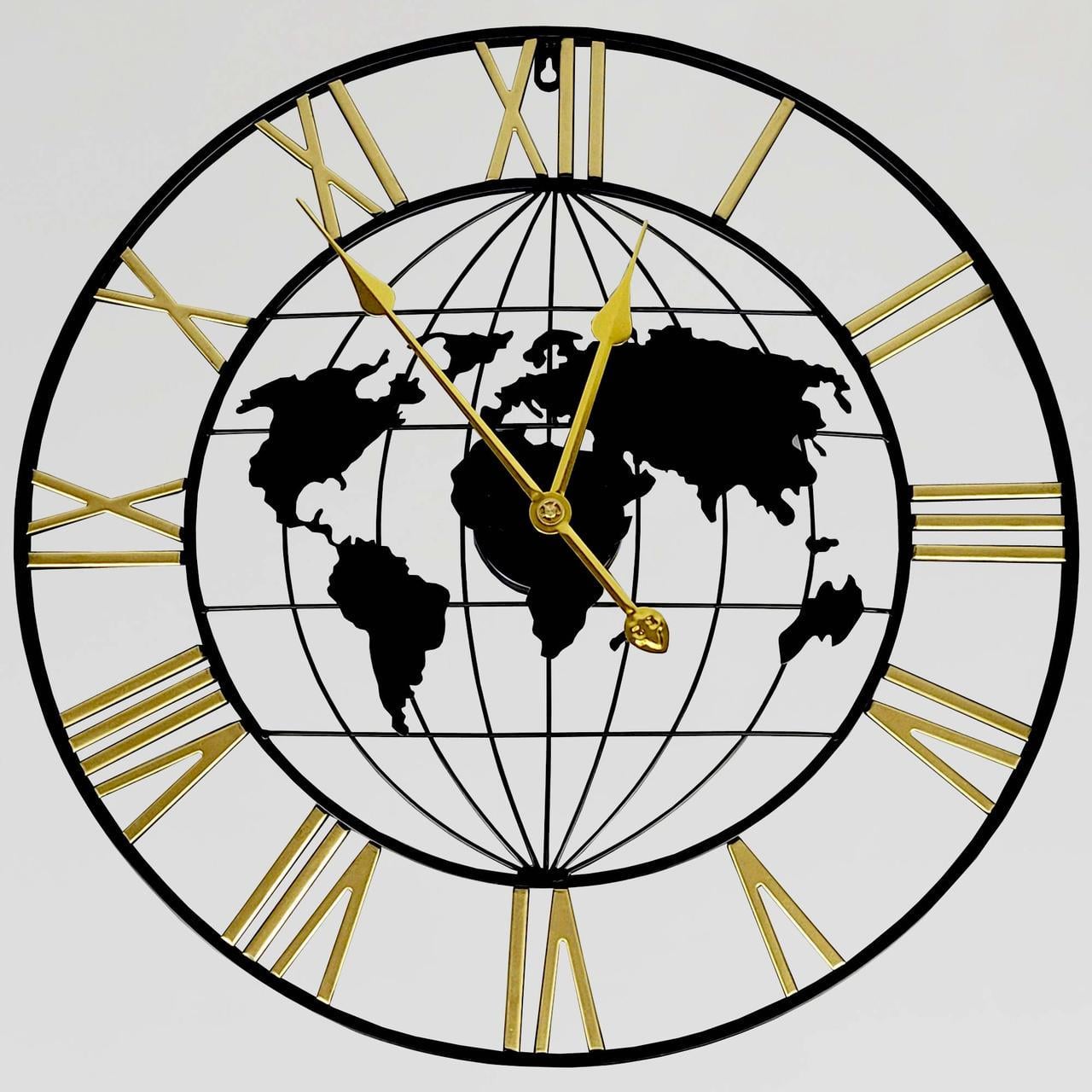 Часы настенные бесшумные OV-0070 60 см металлический лофт Золотистый (2861666965)