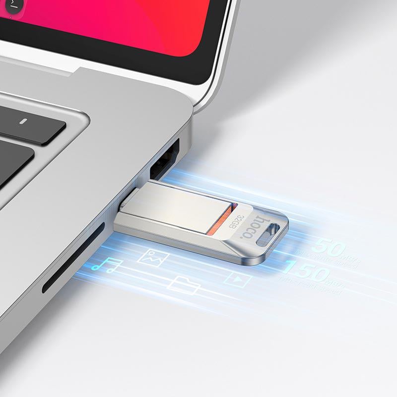 Флеш-память USB Hoco UD17 32 Гб USB Type-C Silver (17552) - фото 3 Флеш-память USB Hoco UD17 32 Гб USB Type-C Silver (17552) - фото 3