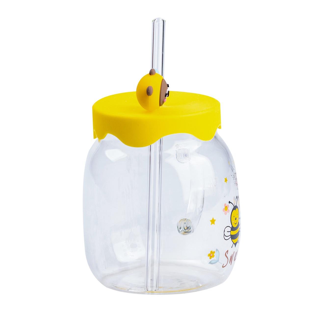 Чашка детская стеклянная Light House с силиконовой крышкой и трубочкой 500 мл (LG-20166) - фото 4 Чашка детская стеклянная Light House с силиконовой крышкой и трубочкой 500 мл (LG-20166) - фото 4