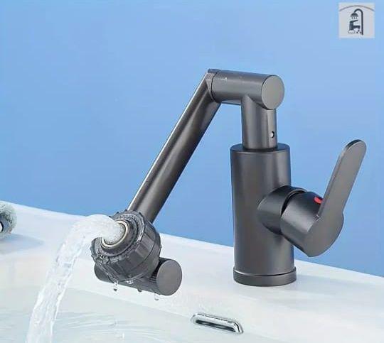 Змішувач для раковини поворотний складаний Water Tap Графітовий - фото 2