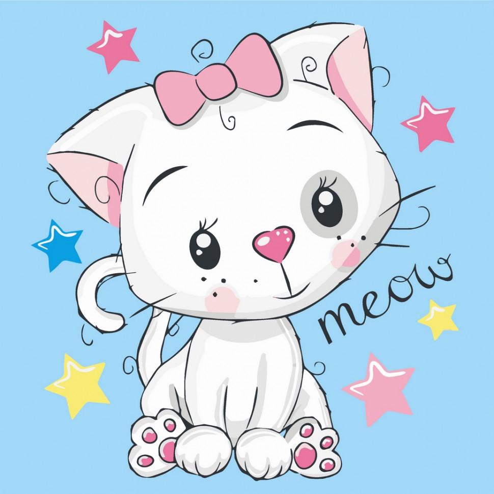 Роспись на холсте Art Craft Белая кошка 30х30 см (15502-AC)