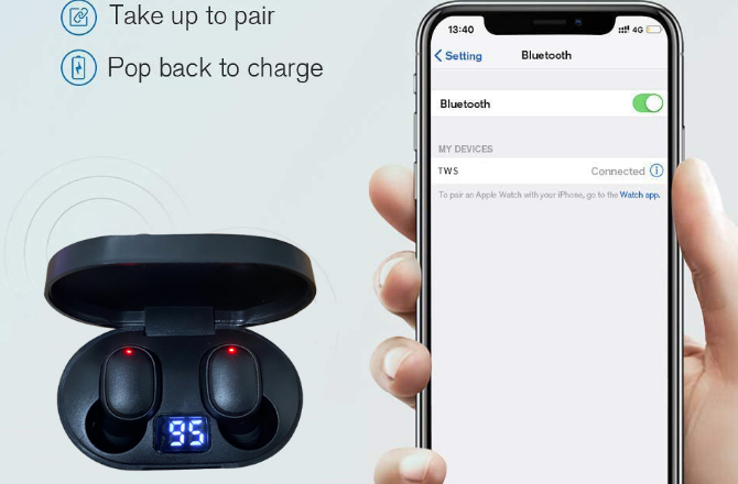 Навушники бездротові Bluetooth 5.0 з LED екраном (1762) - фото 2 Навушники бездротові Bluetooth 5.0 з LED екраном (1762) - фото 2