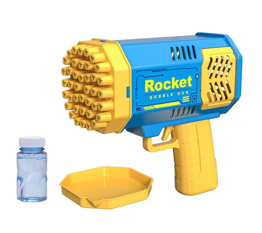 Пістолет для мильних бульбашок Rocket Bubble Gun Жовто-блакитний (408-1)