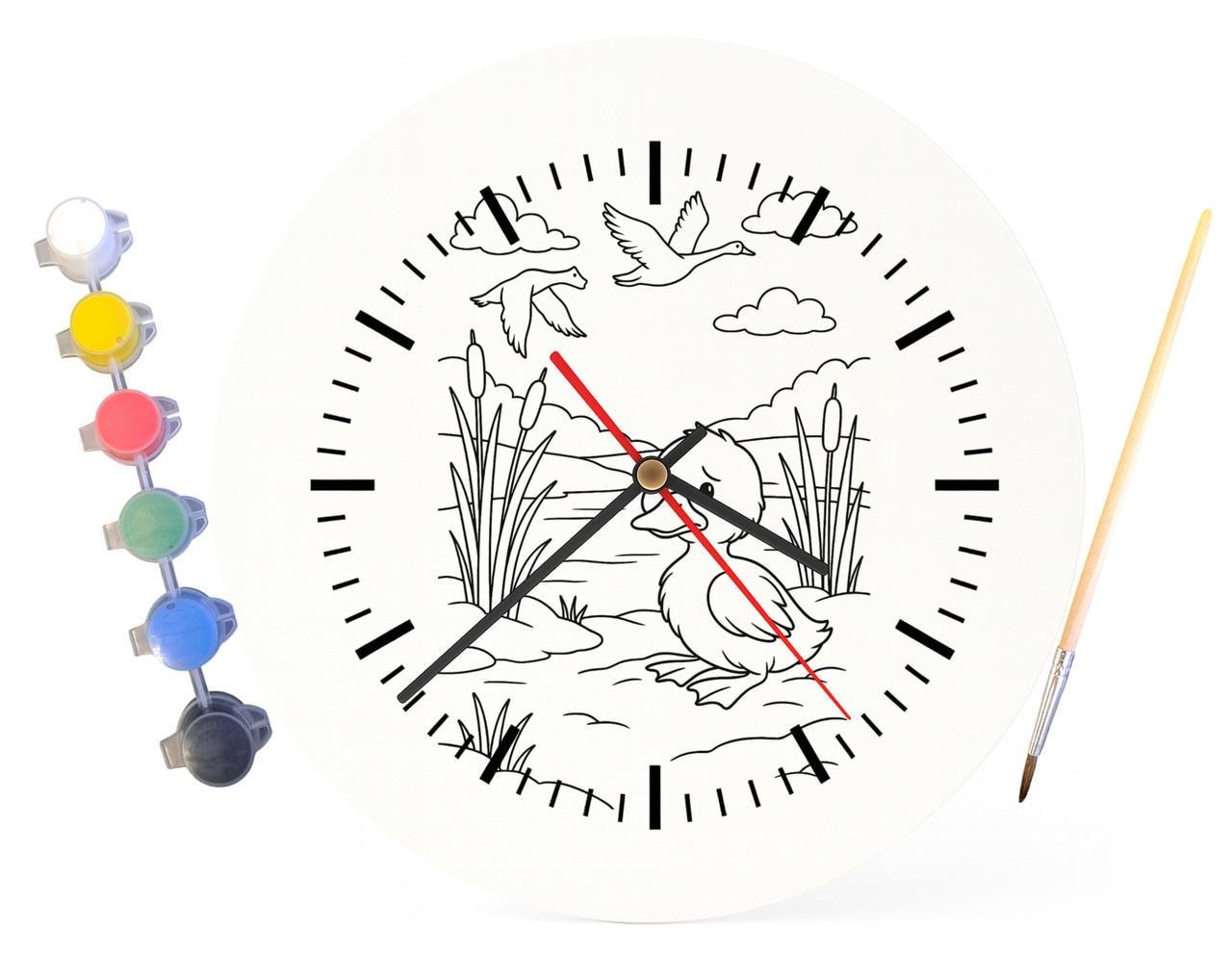 Дитячий набір для творчості годинник-розмальовка Гидке каченя за мотивами книги Ганса Крістіана Андерсена 30 см (Г0017) - фото 4 Дитячий набір для творчості годинник-розмальовка Гидке каченя за мотивами книги Ганса Крістіана Андерсена 30 см (Г0017) - фото 4