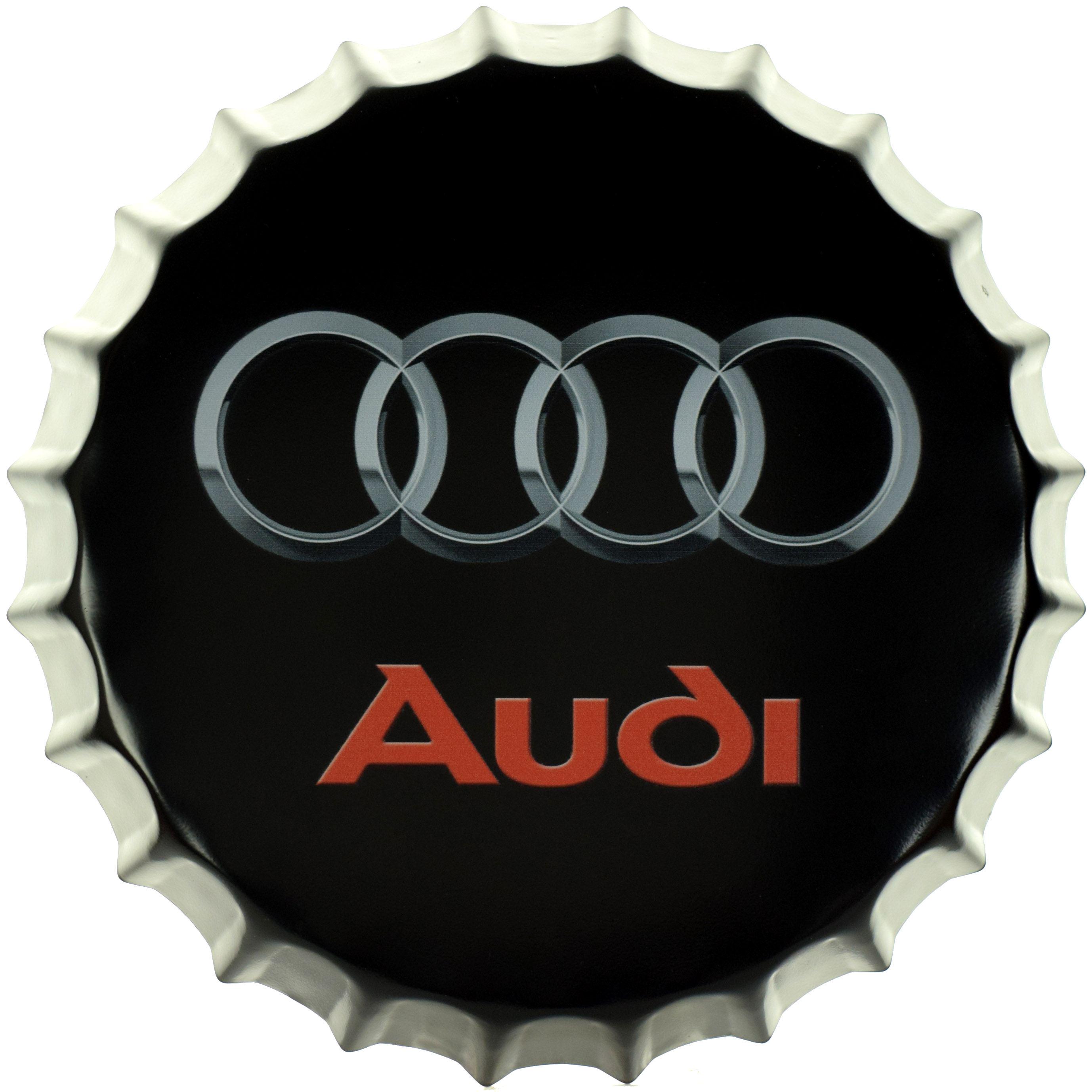 Табличка металлическая Логотип Ауди/Audi Logo крышка 35 см