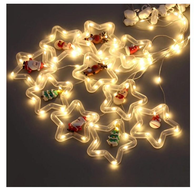 Гирлянда-штора Звезды-грани USB 3x3 м 300LED (234576472_279) - фото 9 Гирлянда-штора Звезды-грани USB 3x3 м 300LED (234576472_279) - фото 9