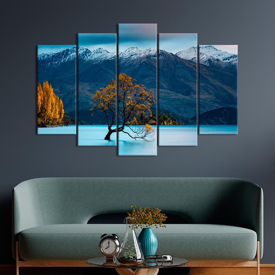 Картина природа Осень на озере Уанака 137x85 см (A1124-5)