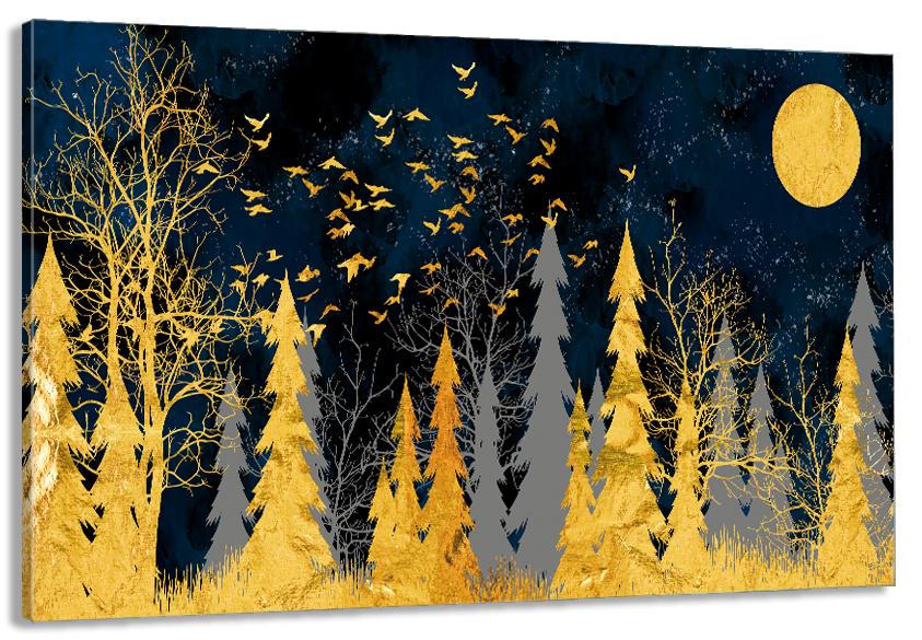 Картина на холсте в гостиную/спальню Природа лес 40х80 см (MLP_292)