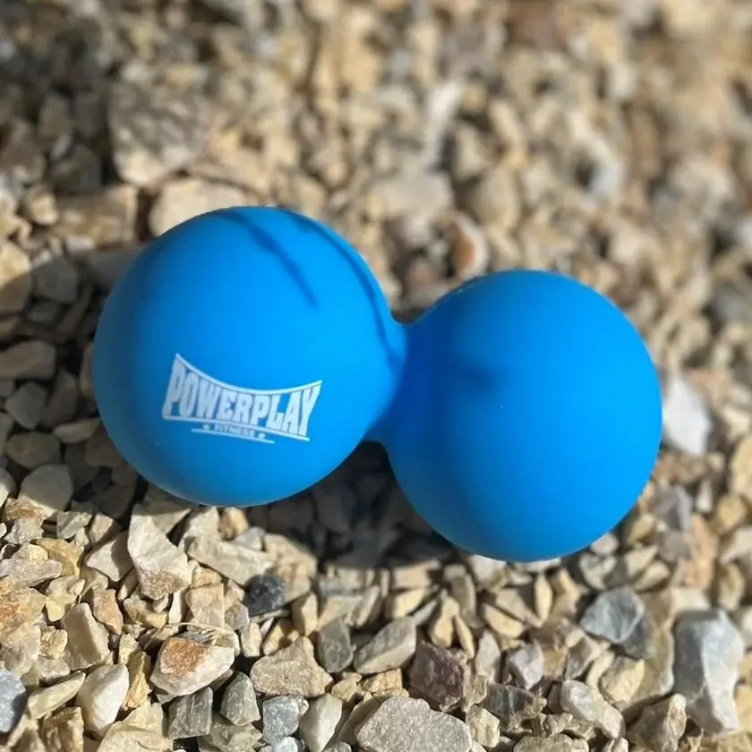 М'яч масажний подвійний PowerPlay PP-4355 Silicone Lacrosse Peanut Ball 6,3x12,6 см Синій - фото 5