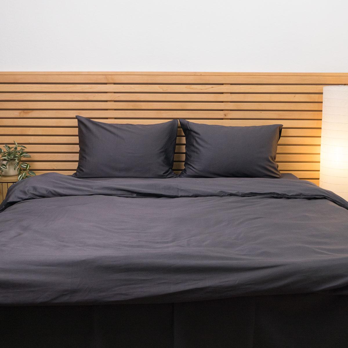 Комплект постільної білизни двоспальний YouStar сатин гладкий 135 г/м2 Графіт (chn-sg-d-graph_42-281)