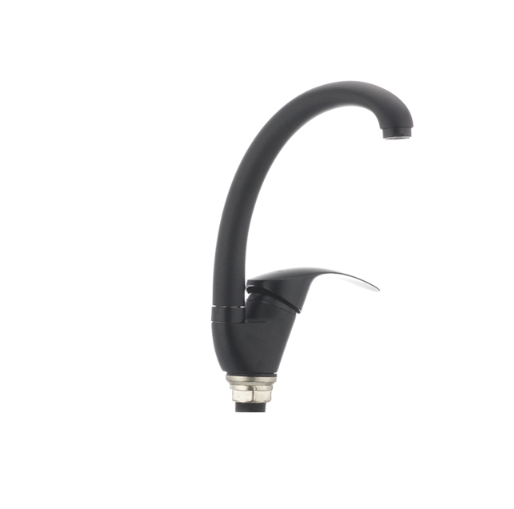 Смеситель для кухни Cron MARS-777 с высоким изливом однорычажный цинковый сплав Черный (b-CR0785) - фото 4