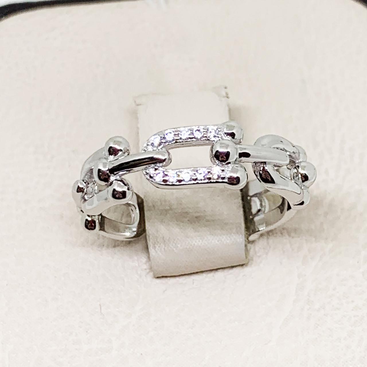 Кольцо серебряное Цепь с кубическим цирконием р. 18 3,08 г (1647124060)