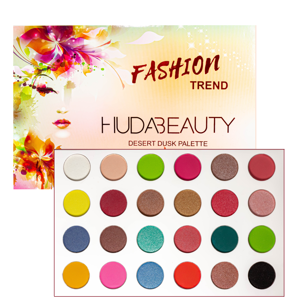 Палетка теней для век Huda Beauty Desert Kod-246 матовые перламутровые 24 оттенка