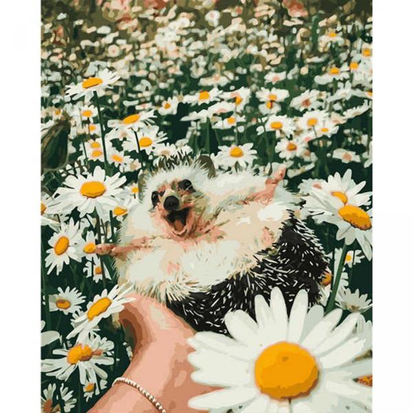 Картина по номерам Strateg Веселый ежик 40х50 см в термопакете (VA-2950-mt)