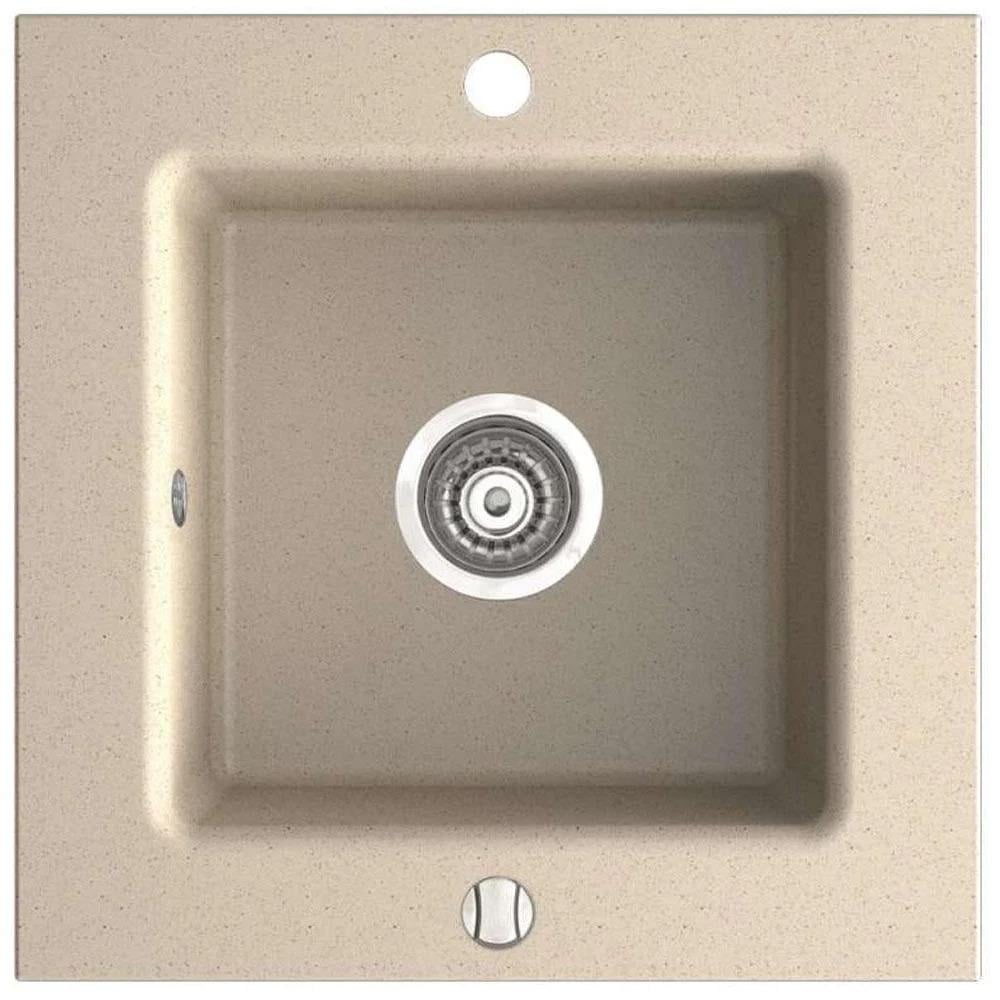Мийка кухонна Ferro граніт DRG50/50S 500x500 мм квадратна Бежевий (247039)