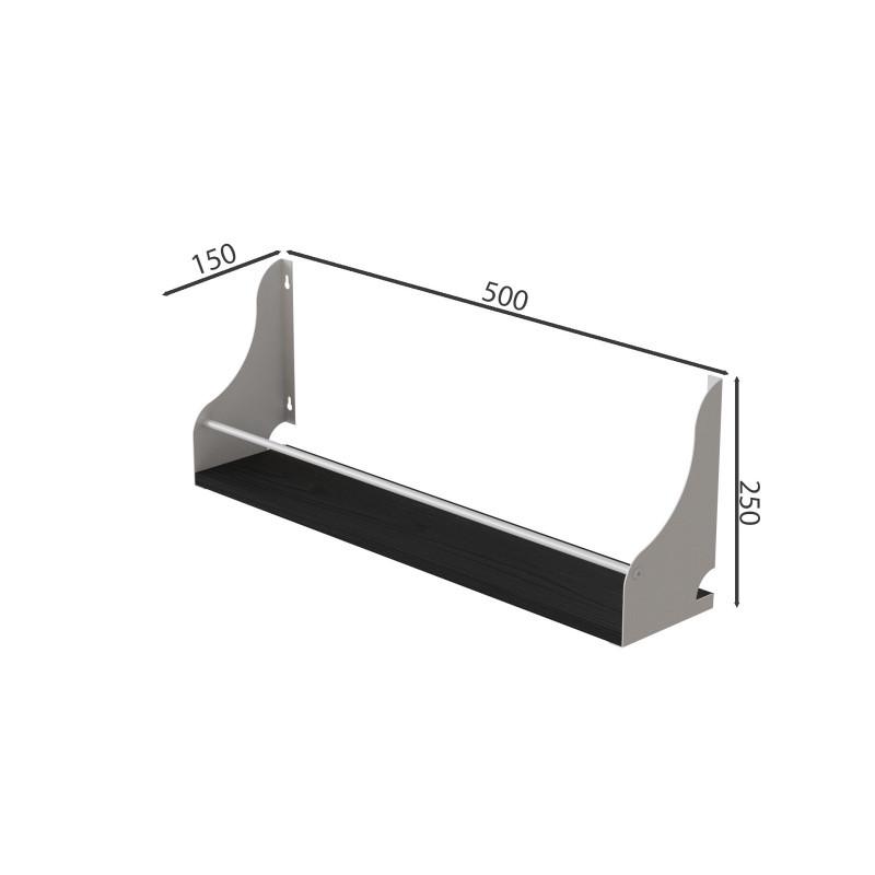 Полиця настінна Ferrum Decor Ізі ДСП/метал 260x500x150 мм Білий/Венге (FRD-102914) - фото 2 Полиця настінна Ferrum Decor Ізі ДСП/метал 260x500x150 мм Білий/Венге (FRD-102914) - фото 2