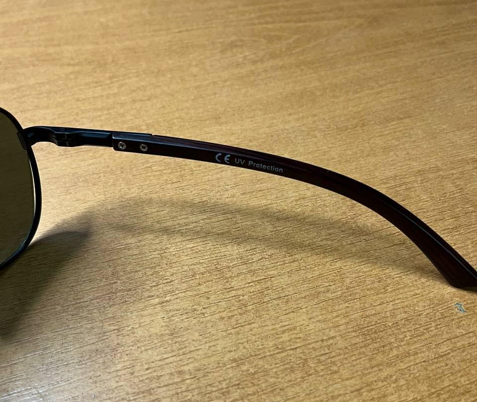 Солнцезащитные очки мужские Polaroid 2025 Aviator UV400 поляризационные антибликовые Серо-зеленый (ec1258d8) - фото 9