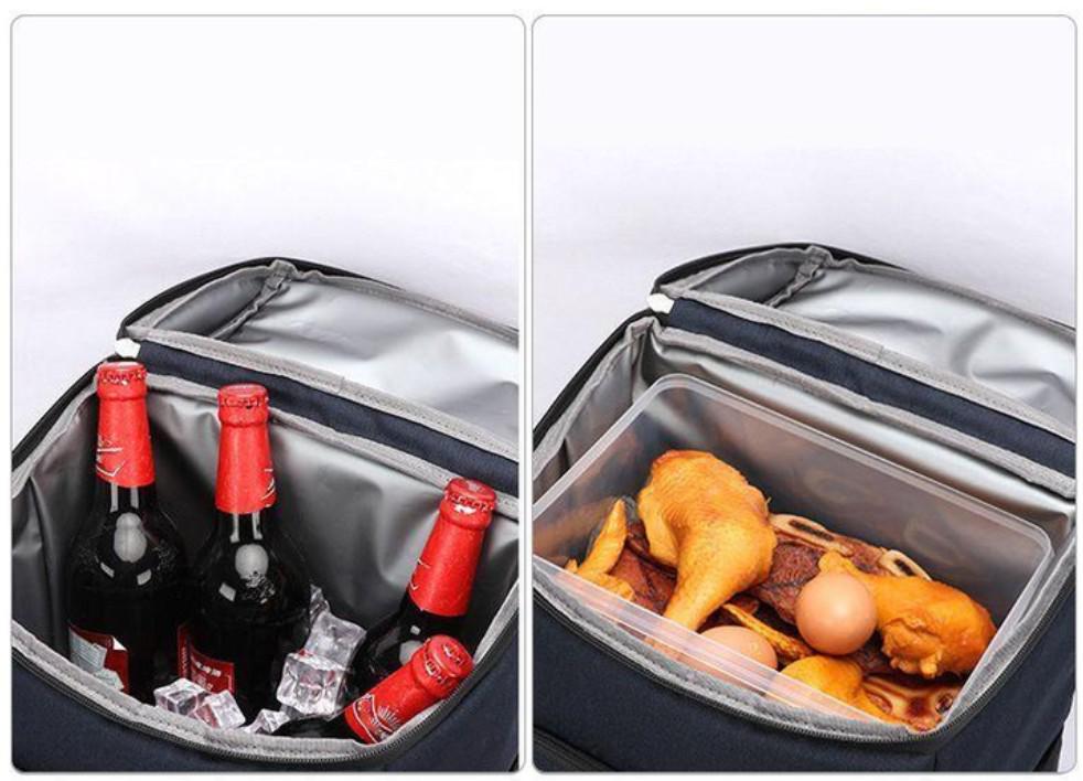 Рюкзак-холодильник туристичний 1 відділення з лямками на спину 40х30х19 см 18 л Чорний (117-1) - фото 8