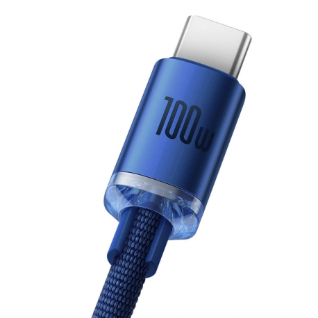 Кабель BASEUS Crystal Shine Series USB для Type-C 100W 1,2 м Blue (CAJY000403) - фото 2