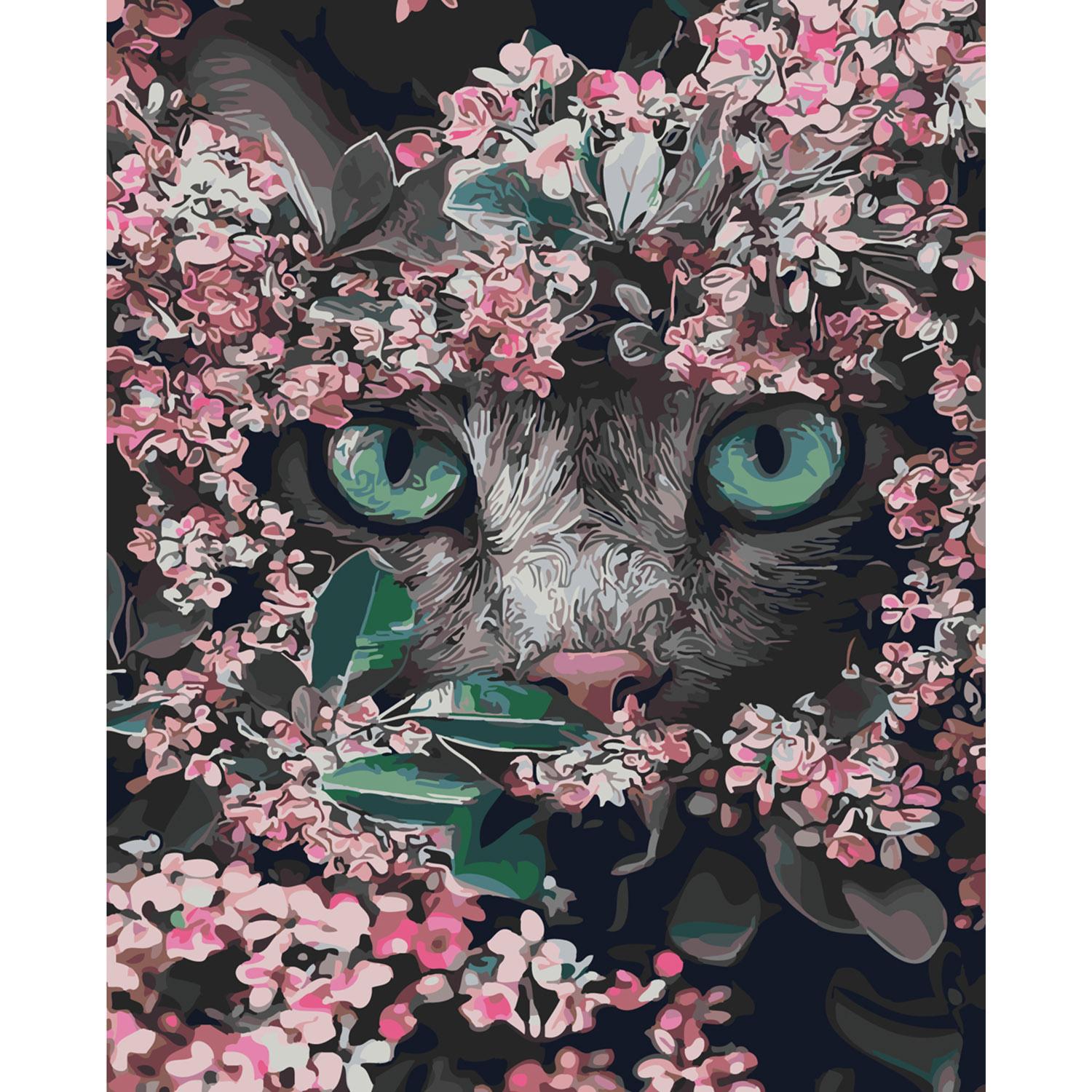 Картина по номерам Strateg Глаза в цветах 40х50 см (SY6301)