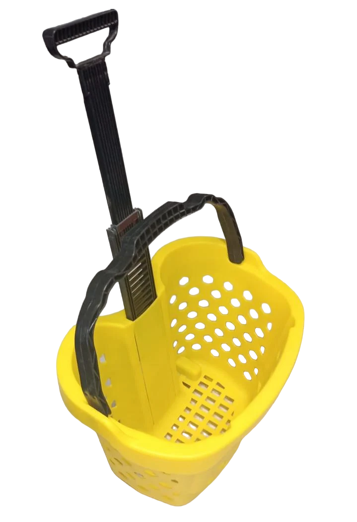 Корзина закупочная Gold Plastik на колесах 42 л Желтый (2079370168)