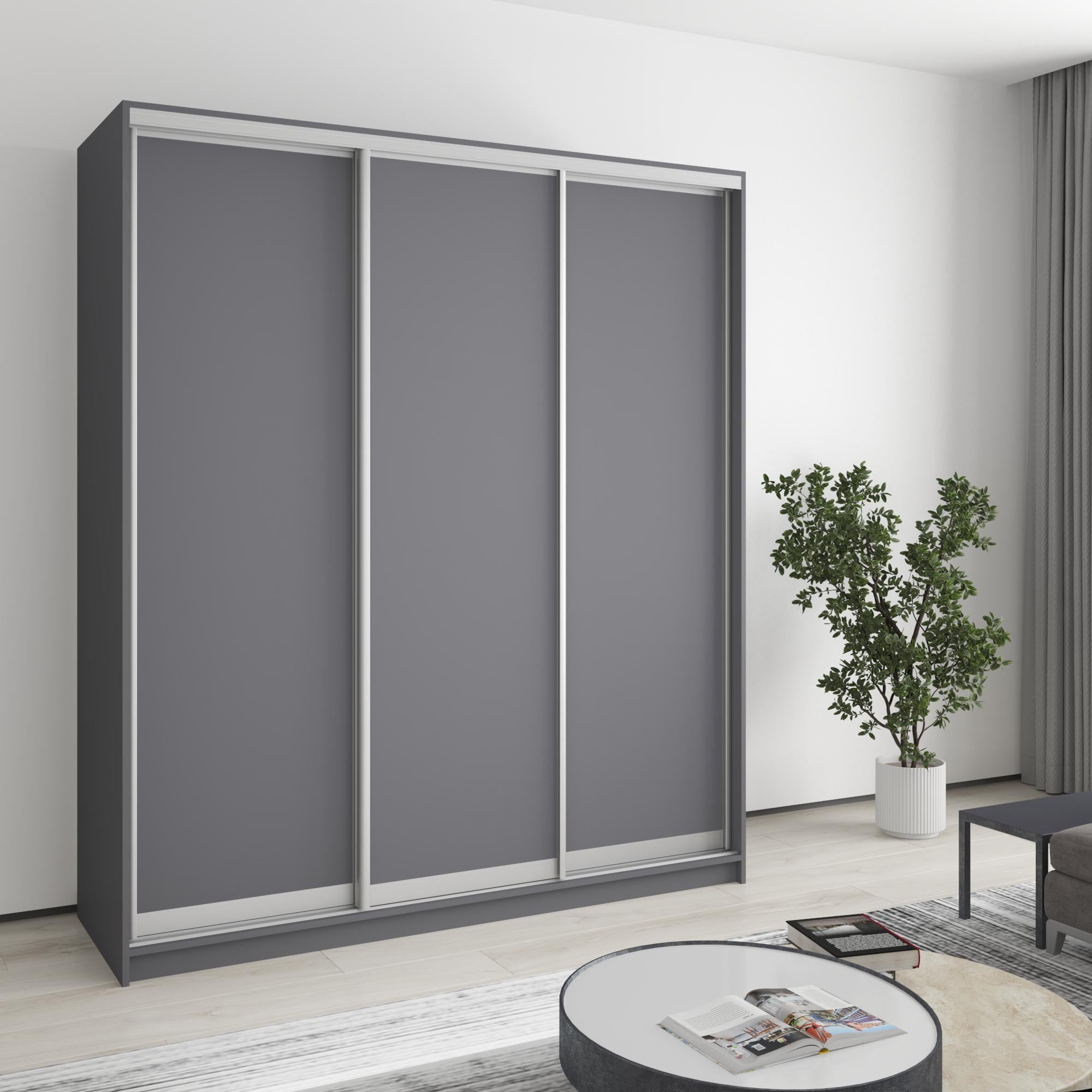 Шкаф-купе трехдверный MebelStar Уни AL 3 ДСП 180x60x240 см Антрацит (MBS-1620) Шкаф-купе трехдверный MebelStar Уни AL 3 ДСП 180x60x240 см Антрацит (MBS-1620)