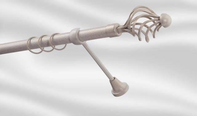 Карниз для штори Plastidea Арезо одинарний металевий з прищіпками D 25 мм 200 см Біле золото Карниз для штори Plastidea Арезо одинарний металевий з прищіпками D 25 мм 200 см Біле золото