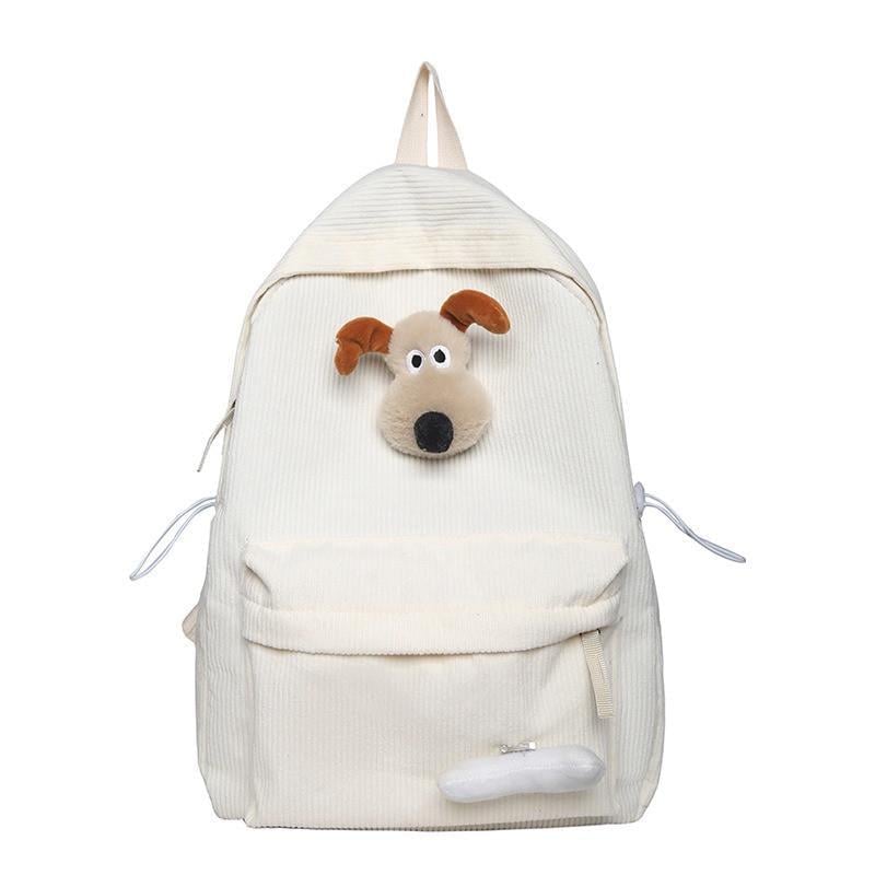 Рюкзак вельветовый с брелком Белый (2561663833)