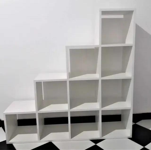 Стеллаж Лесенка для детских игрушек ЛДСП Белый с рисунком (11679)