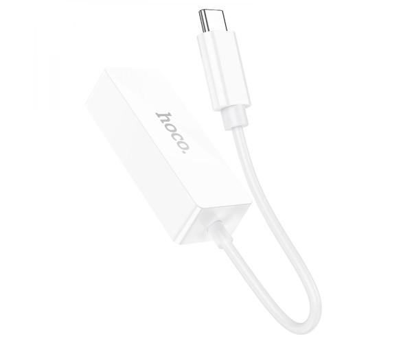 Переходник Hoco UA22 Type C to Ethernet 100 Mbps White - фото 3