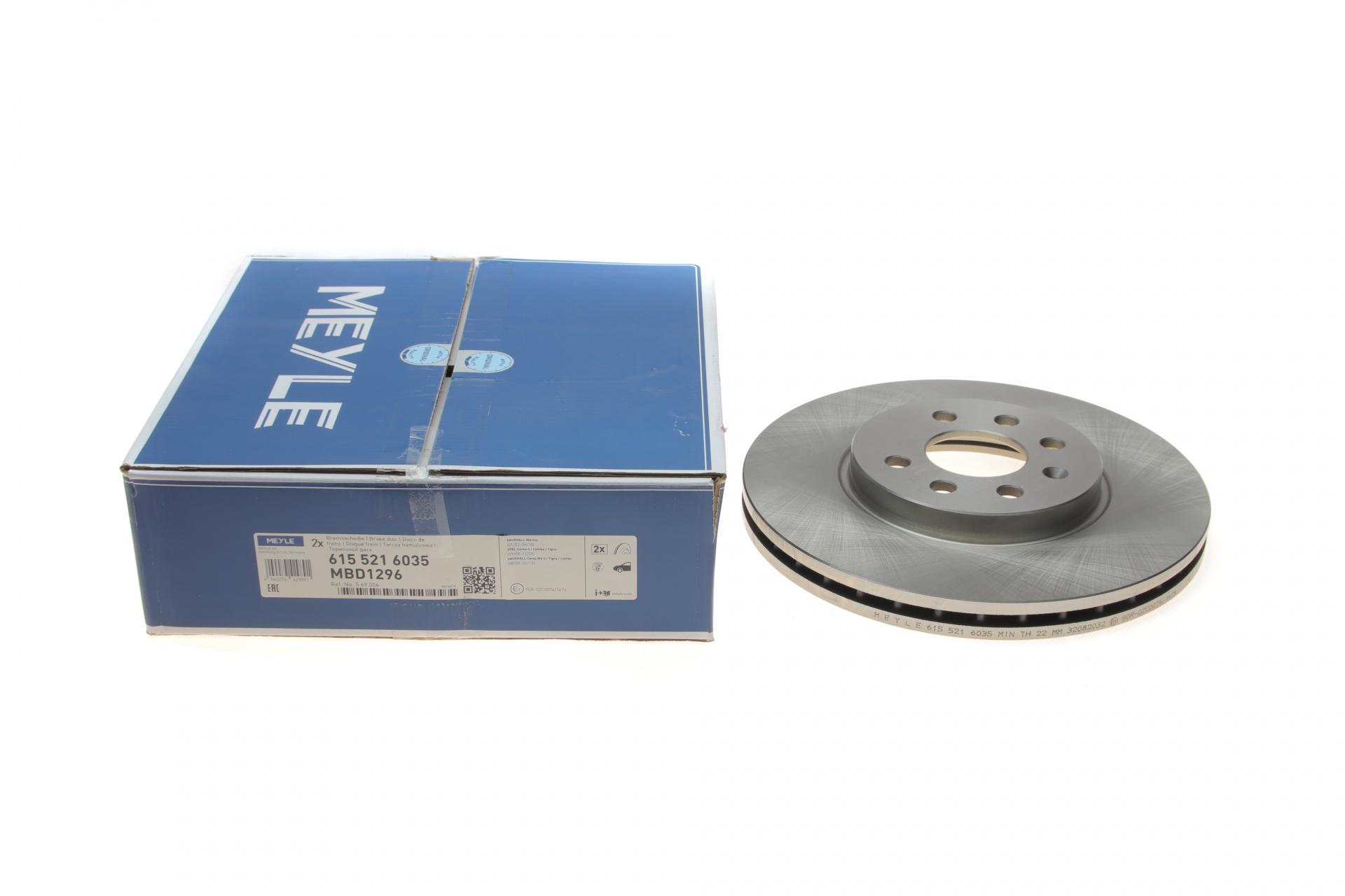 Диск тормозной передний Meyle для MEYLE Opel Combo 01-280x25 мм (615 521 6035)