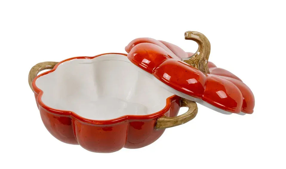 Блюдо керамическое с крышкой Тыква 33х26,5х18 см - фото 2 Блюдо керамическое с крышкой Тыква 33х26,5х18 см - фото 2