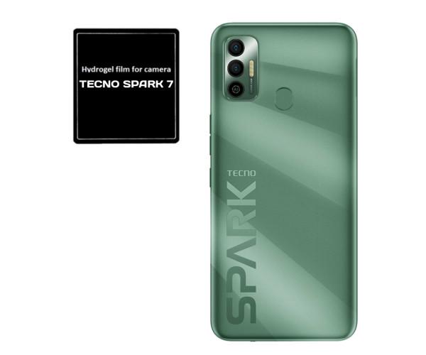 Противоударная гидрогелевая пленка Hydrogel Film для Tecno Spark 7 на камеру 3 шт, Transparent
