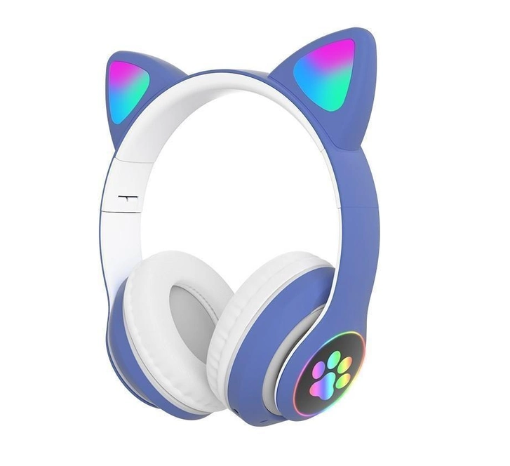 Наушники детские CAT STN-28 Bluetooth с кошачьими ушками Синий