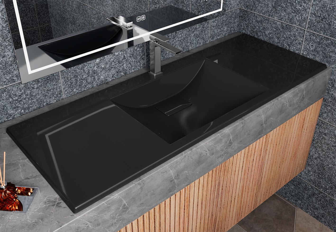 Умывальник накладной Status Neil Low 120 Black (902)