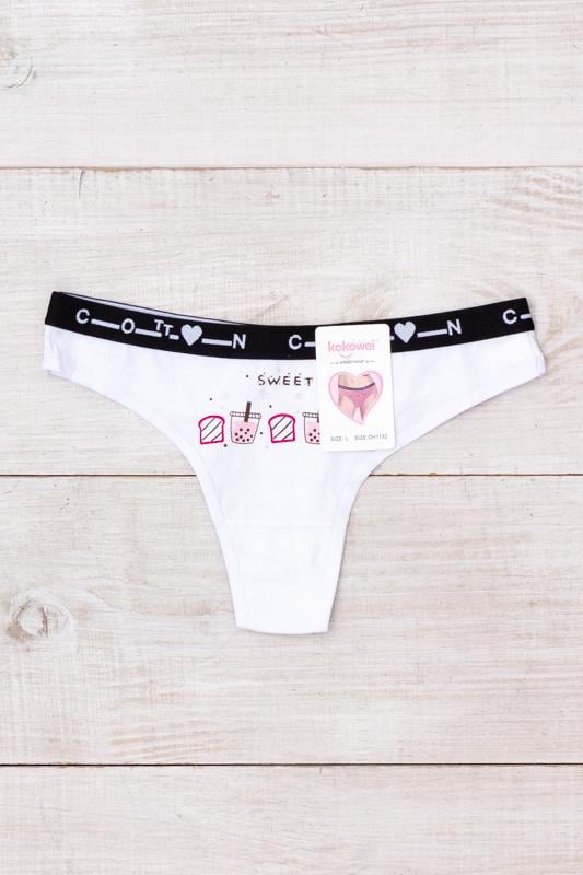 Труси-стрінги жіночі з малюнком Носи Своє L Білий (13024)