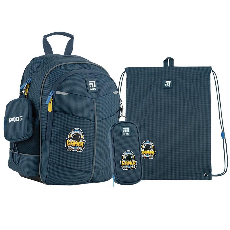 Набор рюкзак школьный/пенал/сумка для обуви Kite Education Good Game (202801)