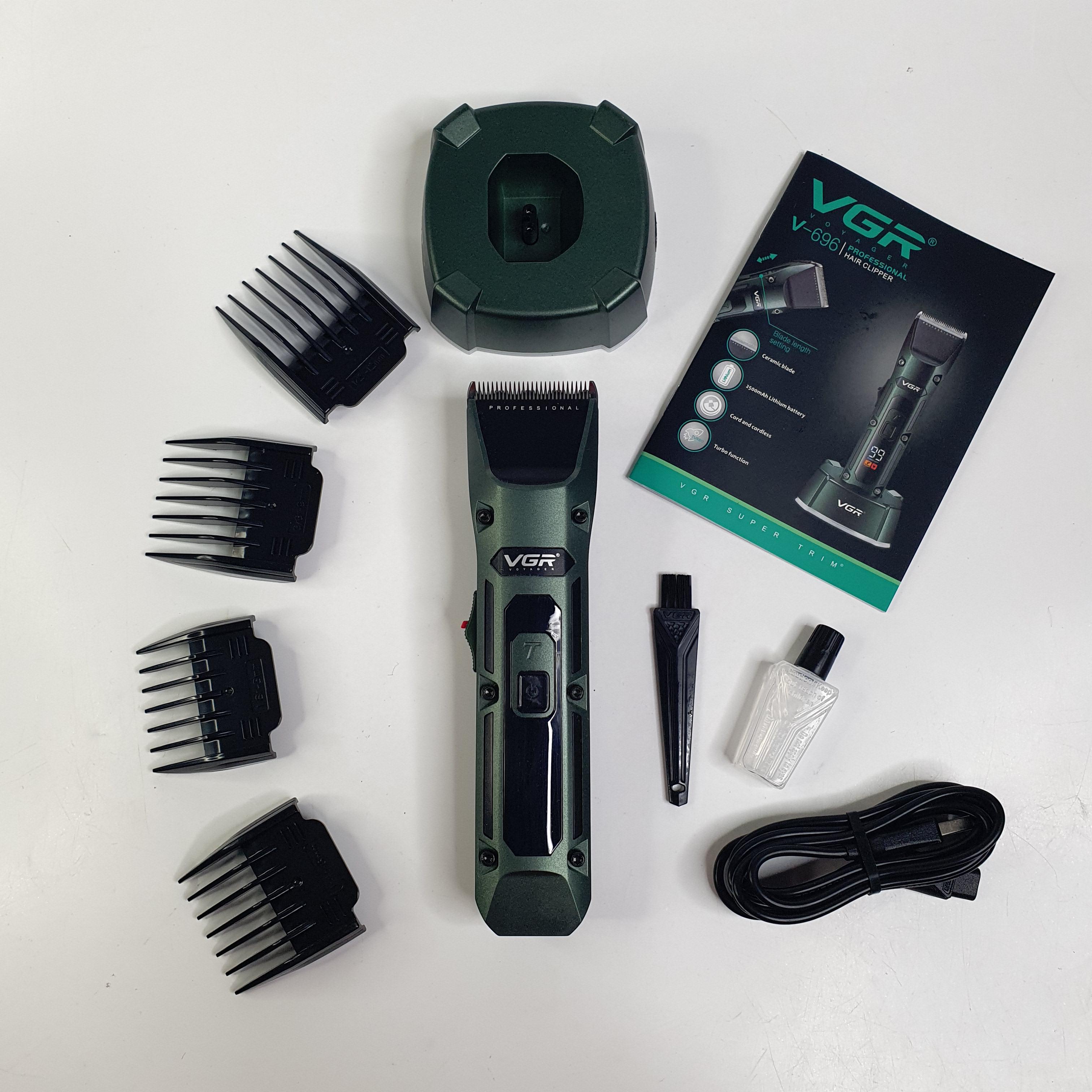 Машинка для стрижки бездротова VGR 696 регулювання зрізу лез 0,8-2 мм