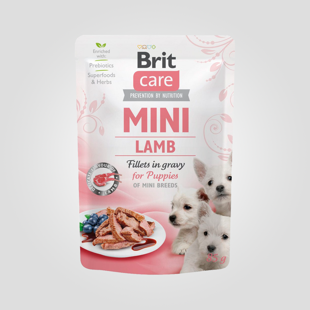 Корм вологий Brit Care Mini для цуценят дрібних порід з філе ягняти в соусі 85 г (20504295)