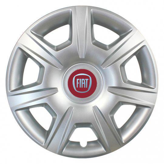 Колпаки автомобильные SKS 327 R15 с логотипом Fiat 4 шт. Серебристый (327-fiat)