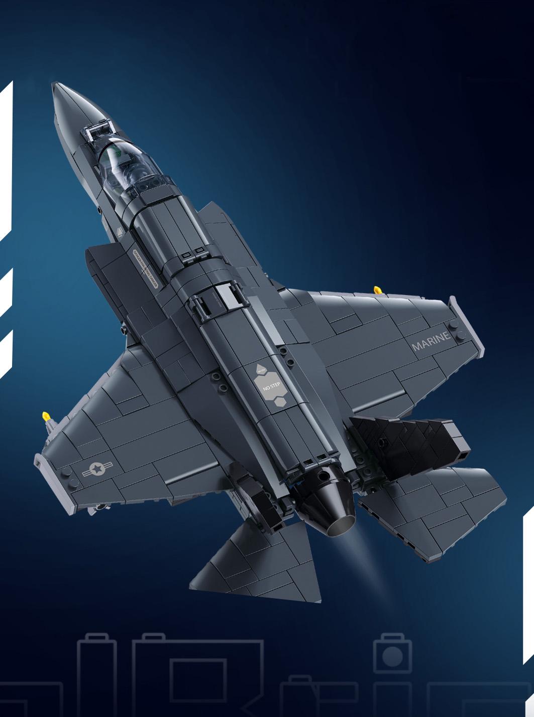 Конструктор Sluban винищувач F-35BS 705 дет. (M38-B1361) - фото 2 Конструктор Sluban винищувач F-35BS 705 дет. (M38-B1361) - фото 2