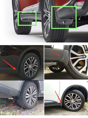 Бризковики передні MZ380689EX з кріпленням Mitsubishi Outlander 3 2013-2021 2 шт. (27453972) - фото 4 Бризковики передні MZ380689EX з кріпленням Mitsubishi Outlander 3 2013-2021 2 шт. (27453972) - фото 4