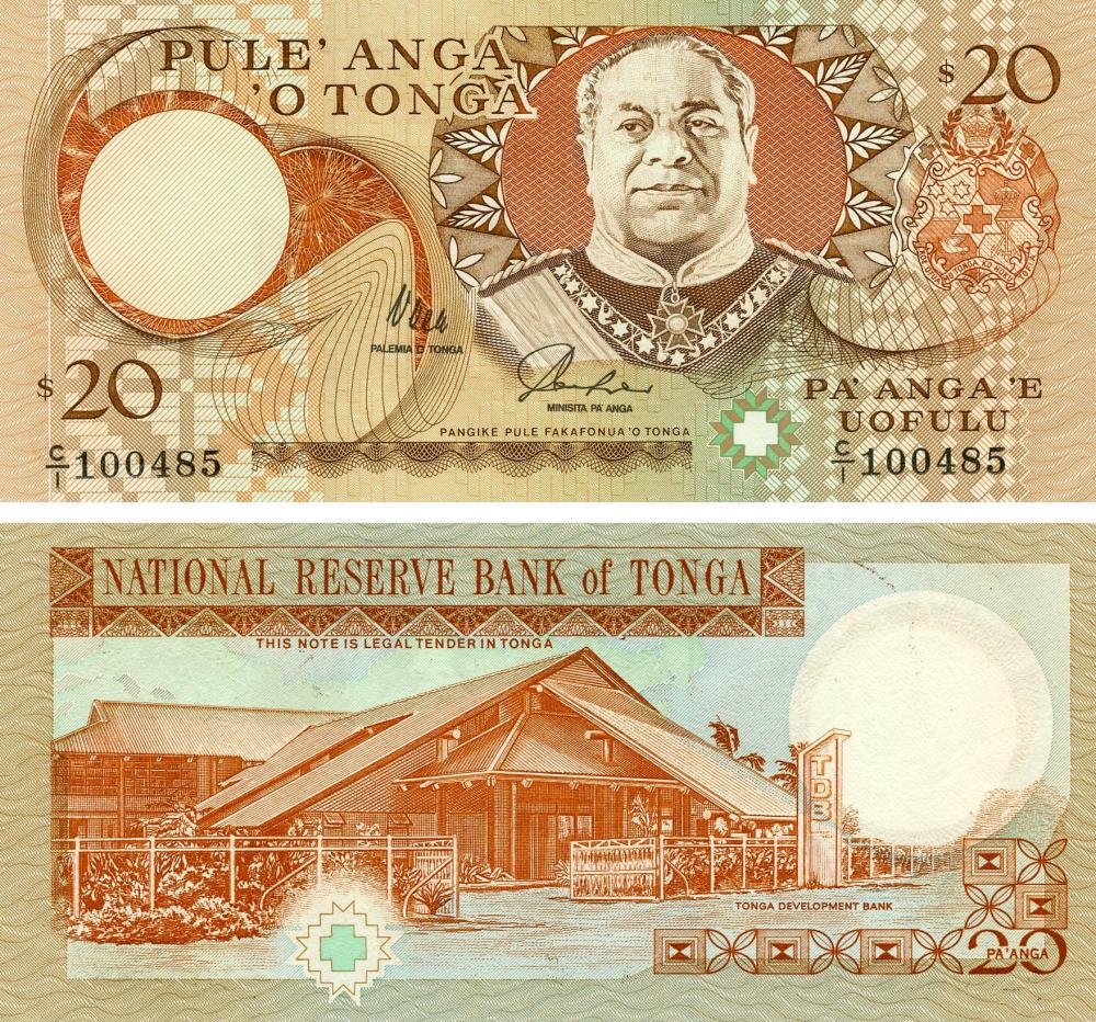 Коллекционная банкнота Тонга 20 паанга 1995 2008 UNC P35a (Б19083)